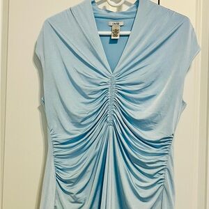 Cache Light Blue Ruched Women's Blouse